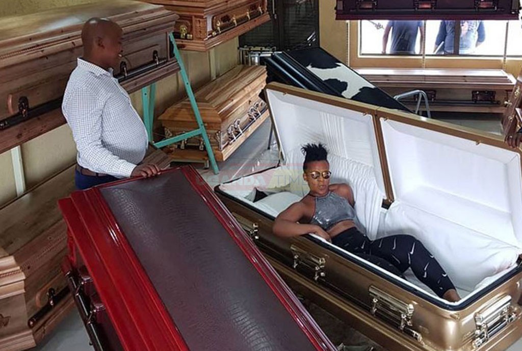 South Africa’s pantyless dancer Zodwa Wabantu shops for own coffin