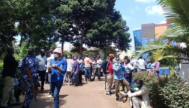 Some of the taxi operators who turned up for registration. Courtesy photo
