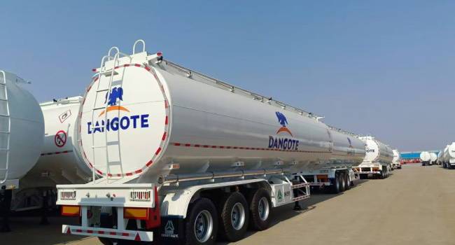 Dangote Petroleum Refinery fuel tanker transporting refined petrol for nationwide distribution in Nigeria